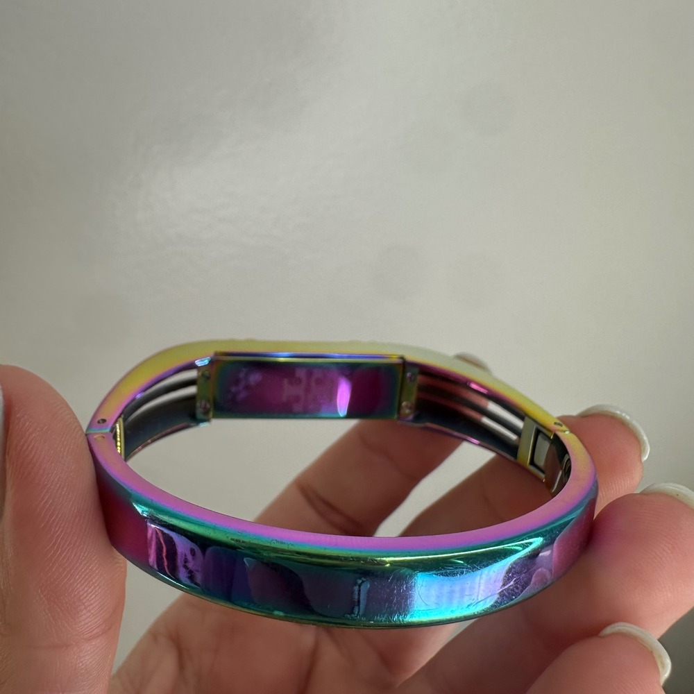Tory Burch Fitbit Iridescent Bangle Bracelet Colorful Rainbow Stacking - Picture 3 of 6